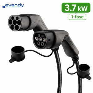Evandy Premium Type 2 Laadkabel 3,7 kW 1-fase 16A 5 Meter - EV Laadkabel Elektrische Auto - Mennekes - CE - IP54 - Universeel